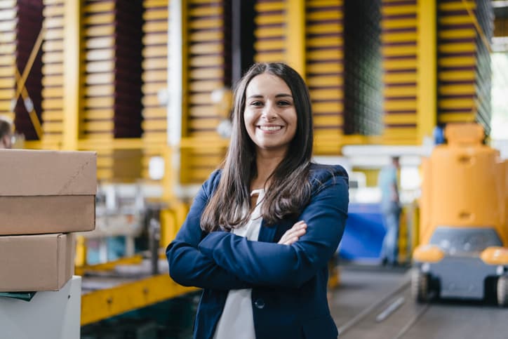 Woman crossing arms and smiling