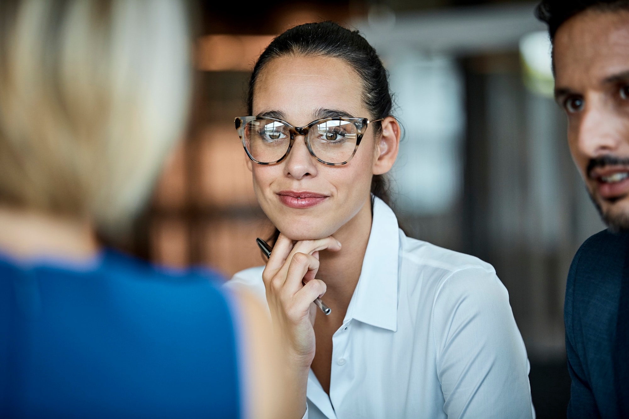 Woman wearing glasses