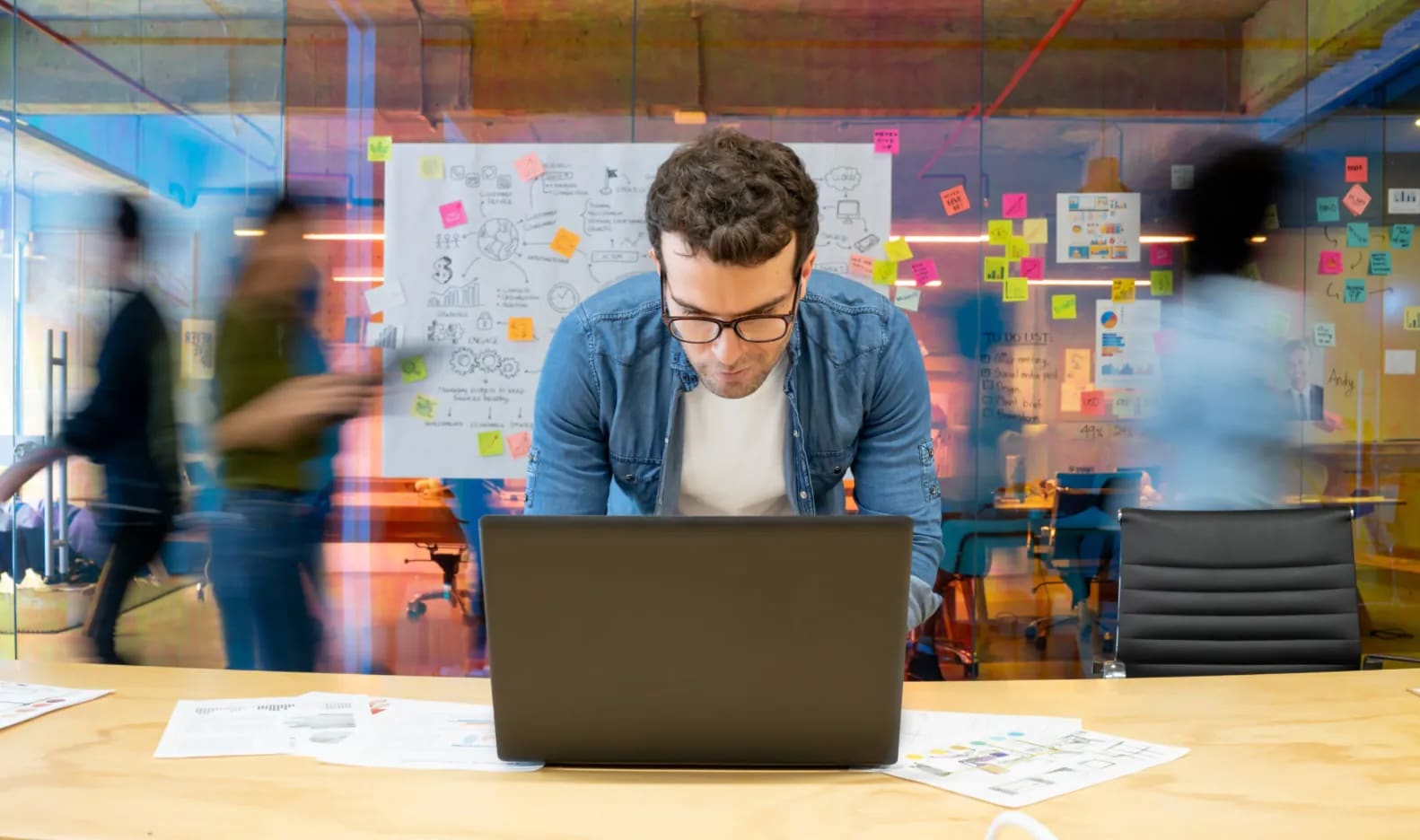 Man working on laptop